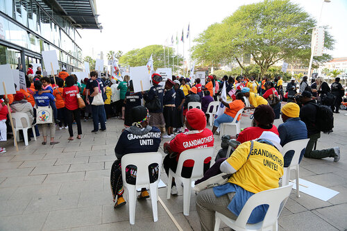 21st International AIDS Conference (AIDS 2016), Durban, South Africa.
16th July 2016
Grandmothers united having a march and gathering outside the Durban ICC
Photo©International AIDS Society/Abhi Indrarajan