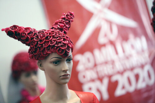 21st International AIDS Conference (AIDS 2016), Durban, South Africa.
Monday 18th July 2016, VENUE : Global Village
Dresses made out of condoms being displayed
Photo©International AIDS Society/Abhi Indrarajan