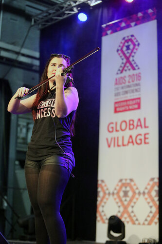 21st International AIDS Conference (AIDS 2016), Durban, South Africa.
Monday 18th July 2016, VENUE : Global Village
People warming up and having fun at a rave session at the Global Village in the Morning
Photo©International AIDS Society/Abhi Indrarajan