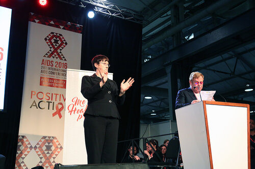 21st International AIDS Conference (AIDS 2016), Durban, South Africa.
Wednesday 20 July : Venue : Global Village
Sessions with Ambassador Brix and Elton John talking at the Global Village

Photo©International AIDS Society/Abhi Indrarajan