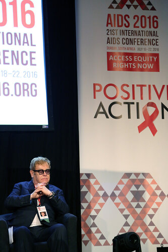21st International AIDS Conference (AIDS 2016), Durban, South Africa.
Wednesday 20 July : Venue : Global Village
Sessions with Ambassador Brix and Elton John talking at the Global Village

Photo©International AIDS Society/Abhi Indrarajan