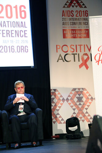 21st International AIDS Conference (AIDS 2016), Durban, South Africa.
Wednesday 20 July : Venue : Global Village
Sessions with Ambassador Brix and Elton John talking at the Global Village

Photo©International AIDS Society/Abhi Indrarajan