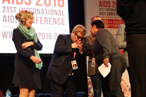 21st International AIDS Conference (AIDS 2016), Durban, South Africa.
Wednesday 20 July : Venue : Global Village
Sessions with Ambassador Brix and Elton John talking at the Global Village

Photo©International AIDS Society/Abhi Indrarajan