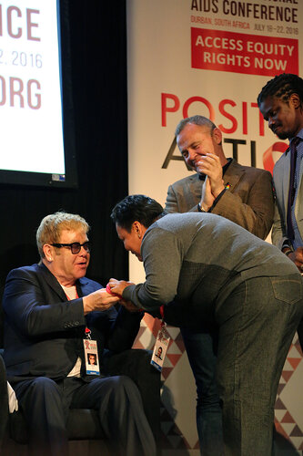 21st International AIDS Conference (AIDS 2016), Durban, South Africa.
Wednesday 20 July : Venue : Global Village
Sessions with Ambassador Brix and Elton John talking at the Global Village

Photo©International AIDS Society/Abhi Indrarajan