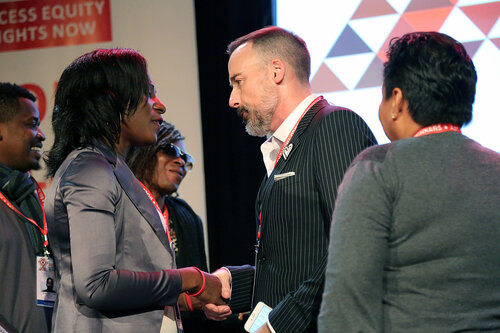 21st International AIDS Conference (AIDS 2016), Durban, South Africa.
Wednesday 20 July : Venue : Global Village
Sessions with Ambassador Brix and Elton John talking at the Global Village

Photo©International AIDS Society/Abhi Indrarajan
