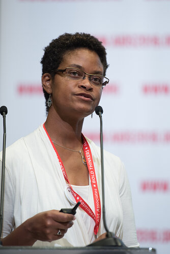 21st International AIDS Conference (AIDS 2016), Durban, South Africa. Photo shows: No More Lip Service, Trans Access, Equity and Rights, Now! Speaker: Tonia Poteat. Photo©International AIDS Society/Marcus Rose
