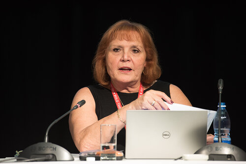 21st International AIDS Conference (AIDS 2016), Durban, South Africa. Photo shows: No More Lip Service, Trans Access, Equity and Rights, Now! Speaker: Joanne Keatley. Photo©International AIDS Society/Marcus Rose