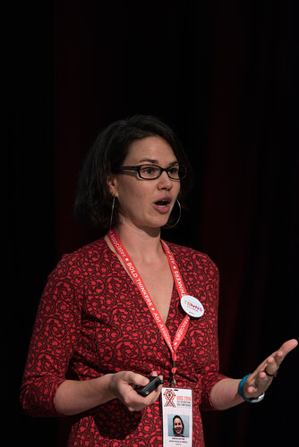 21st International AIDS Conference (AIDS 2016), Durban, South Africa. Photo shows: No More Lip Service, Trans Access, Equity and Rights, Now! Speaker: Robyn Dayton. Photo©International AIDS Society/Marcus Rose