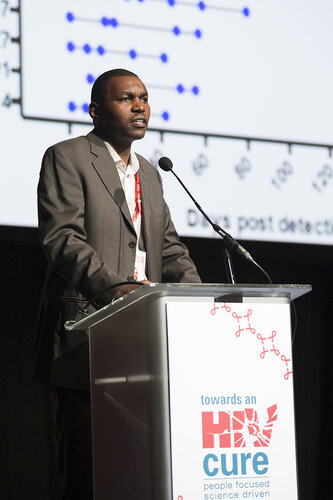 21st International AIDS Conference (AIDS 2016), Durban, South Africa.
Photo shows Towards an HIV Cure Symposium, speaker Thumbi Dung’u (University of KwaZulu-Natal, South Africa) speaks on Addressing Key Gaps in Cure Research Through Identification and Treatment of Hyperacute HIV Infection in a Research-Limited Setting on 17 July, 2016.
Photo©International AIDS Society/Rogan Ward