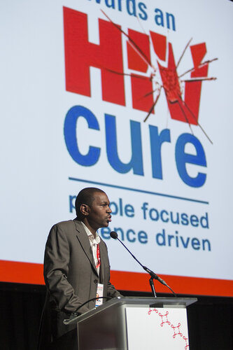 21st International AIDS Conference (AIDS 2016), Durban, South Africa.
Photo shows Towards an HIV Cure Symposium, speaker Thumbi Dung’u (University of KwaZulu-Natal, South Africa) speaks on Addressing Key Gaps in Cure Research Through Identification and Treatment of Hyperacute HIV Infection in a Research-Limited Setting on 17 July, 2016.
Photo©International AIDS Society/Rogan Ward
