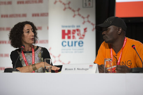 21st International AIDS Conference (AIDS 2016), Durban, South Africa.
Photo shows Towards an HIV Cure Symposium, Roundtable: Bridging Biomedical Research and Social Sciences Towards an HIV Cure, Judith Auerbach and Moses S. Nsubuga speak at the roundtable discussion ,17 July, 2016.
Photo©International AIDS Society/Rogan Ward)
