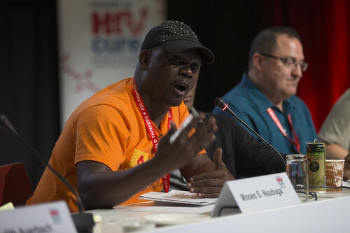 21st International AIDS Conference (AIDS 2016), Durban, South Africa.
Photo shows Towards an HIV Cure Symposium, Roundtable: Bridging Biomedical Research and Social Sciences Towards an HIV Cure, Moses S. Nsubuga speaks at the roundtable discussion ,17 July, 2016.
Photo©International AIDS Society/Rogan Ward)