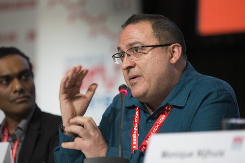 21st International AIDS Conference (AIDS 2016), Durban, South Africa.
Photo shows Towards an HIV Cure Symposium, Roundtable: Bridging Biomedical Research and Social Sciences Towards an HIV Cure, Peter Newman speaks at the roundtable discussion ,17 July, 2016.
Photo©International AIDS Society/Rogan Ward)