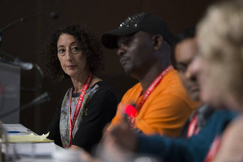 21st International AIDS Conference (AIDS 2016), Durban, South Africa.
Photo shows Towards an HIV Cure Symposium, Roundtable: Bridging Biomedical Research and Social Sciences Towards an HIV Cure, Judith Auerbach leads the roundtable discussion ,17 July, 2016.
Photo©International AIDS Society/Rogan Ward)