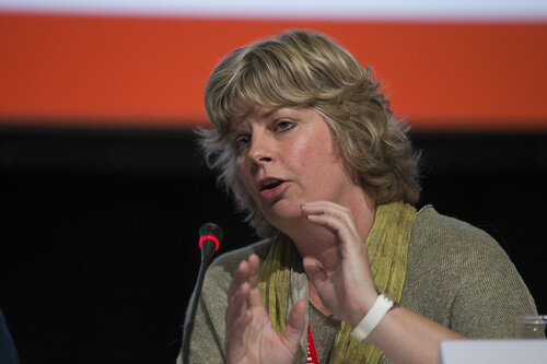21st International AIDS Conference (AIDS 2016), Durban, South Africa.
Photo shows Towards an HIV Cure Symposium, Roundtable: Bridging Biomedical Research and Social Sciences Towards an HIV Cure, Monique Nijhuis
 speaks at the roundtable discussion ,17 July, 2016.
Photo©International AIDS Society/Rogan Ward)