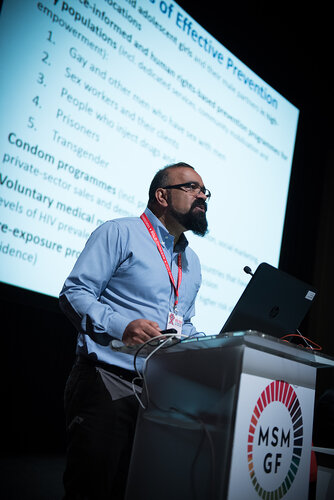 21st International AIDS Conference (AIDS 2016), Durban, South Africa.
Photo shows: Action + Access. The Global Economic Cost of Homophobia,
José Antonio Izazola, UNAIDS, Mexico. Photo©International AIDS Society/Marcus Rose