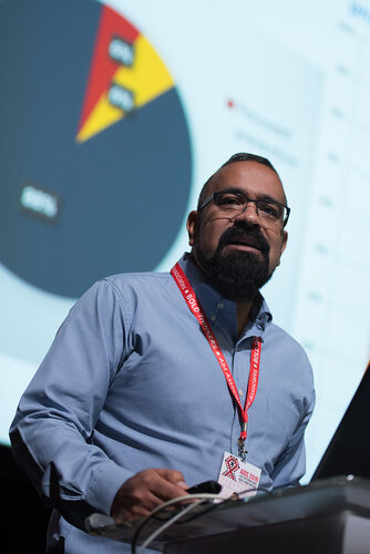 21st International AIDS Conference (AIDS 2016), Durban, South Africa.
Photo shows: Action + Access. The Global Economic Cost of Homophobia,
José Antonio Izazola, UNAIDS, Mexico. Photo©International AIDS Society/Marcus Rose