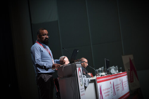 21st International AIDS Conference (AIDS 2016), Durban, South Africa.
Photo shows: Action + Access. The Global Economic Cost of Homophobia,
José Antonio Izazola, UNAIDS, Mexico. Photo©International AIDS Society/Marcus Rose