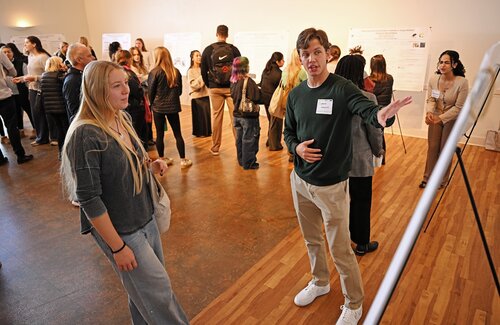 Sigmund Winiecki “Disease Prediction and Prevention: Analysis of Vaccination Factors”Seventh annual All-College Symposium Thursday, November 6, 2025. (Connecticut College photos by Sean D. Elliot)