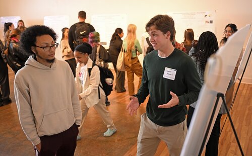 Sigmund Winiecki “Disease Prediction and Prevention: Analysis of Vaccination Factors”Seventh annual All-College Symposium Thursday, November 6, 2025. (Connecticut College photos by Sean D. Elliot)