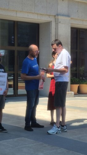 Protest in The Edition Hotel (Marriott), Madrid. Marriott campaign 2025