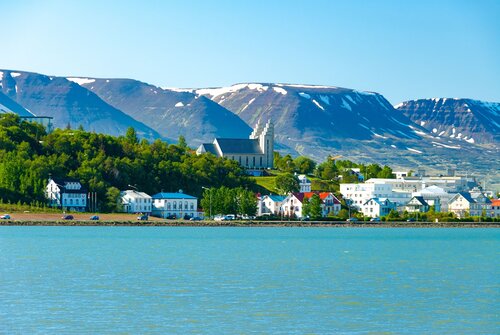 Akureyri, big town in North Iceland