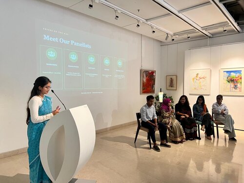 One Art was a World Earth Day 2026 event held at Edge Gallery, Dhaka, Bangladesh, bringing together artists, climate researchers, youth advocates, and cultural practitioners to celebrate the power of art as a tool for environmental activism. The event featured a panel discussion on youth-led approaches to environmental protection, with panelists from ICCCAD, UNESCO, and the field of environment and development practice. It was followed by a collaborative mural painting session in which 30 participants co-created a large-scale artwork using entirely recycled and upcycled materials — a living symbol of collective action for the planet. The mural now stands permanently at Edge Gallery as a tribute to Earth Day 2026 and a public reminder that protecting the earth is a shared responsibility — one that art can carry further than words alone.