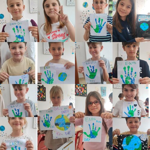 The Students spent the Earth day engaged in many activities including clean up of the surrounding areas of the campus, artistic performances, and building bird feeders.