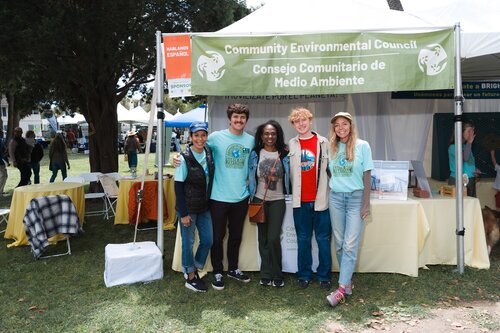 The Community Environmental Council (CEC) team at the CEC booth, encouraging attendees to take meaningful climate action.