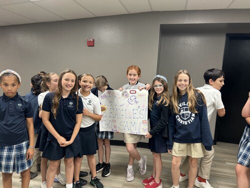 Elementary kids cheer for track & field going to state
