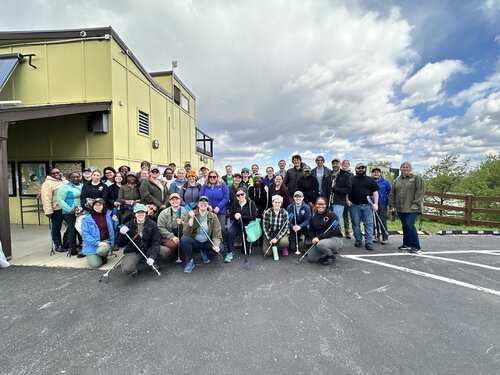 In just over an hour our group collected over 160 lbs. of trash from the shores of the Patapsco River at the Masonville Cove Environmental Center in Baltimore.