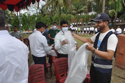 TThe Ocean Sustainability Club proudly marks a major milestone in its journey toward a greener and cleaner campus at Bangladesh Marine Academy. To celebrate the “World Earth Day” , On 30 April 2026, a large-scale environmental awareness and cleanup campaign was successfully conducted across the academy and its surrounding community . Covering nearly 90 acres, cadets, staff, officers, local community members, Badalpura Bandhan Club, Millennium Club youth, and school scouts came together in a united effort. Divided into 8 zones, participants collected significant amounts of plastic, paper, and solid waste within just one hour—demonstrating the power of collective action
Key Highlights:
· Launch of the “Green Campus & Clean Compound” initiative
· Tree plantation program across all zones as a symbolic start to campus greening
· Introduction of the “My Bottle Campaign” -promoting the use of glass and reusable bottles to reduce single-use plastic
· Demonstration and distribution of color-coded bins for waste segregation
· Engagement of community stakeholders through awareness and participation
Building on a Sustainable System:
================================
This initiative represents the second phase of a long-term waste management system introduced in 2018. With existing facilities like a biogas plant, central waste collection zone, and recycling processes already in place, the focus now shifts to strengthening segregation at the source. Collected 400 bags about 8000 kg plastic
