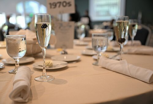 Alumni celebrating the 50th class reunion, or greater, gather for the Sykes Society Luncheon Friday, May 29, 2026 in the Susan E. Lynch 1962 Room. (Connecticut College photos by Sean D. Elliot)
