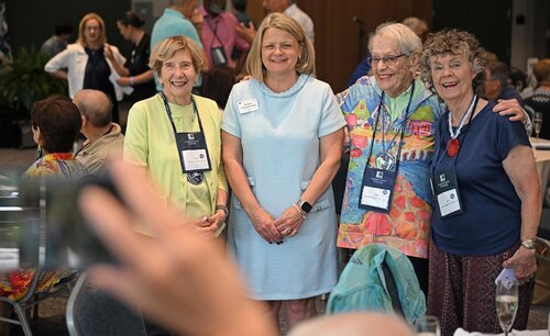 Alumni celebrating the 50th class reunion, or greater, gather for the Sykes Society Luncheon Friday, May 29, 2026 in the Susan E. Lynch 1962 Room. (Connecticut College photos by Sean D. Elliot)