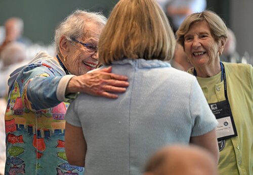 Alumni celebrating the 50th class reunion, or greater, gather for the Sykes Society Luncheon Friday, May 29, 2026 in the Susan E. Lynch 1962 Room. (Connecticut College photos by Sean D. Elliot)