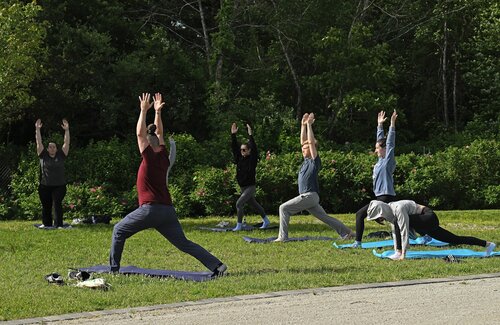 Yoga on the Waterfront, at 2026 Reunion Saturday, May 30, 2026 at the Kohn Waterfront. (Connecticut College photos by Sean D. Elliot)