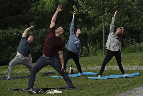 Yoga on the Waterfront, at 2026 Reunion Saturday, May 30, 2026 at the Kohn Waterfront. (Connecticut College photos by Sean D. Elliot)