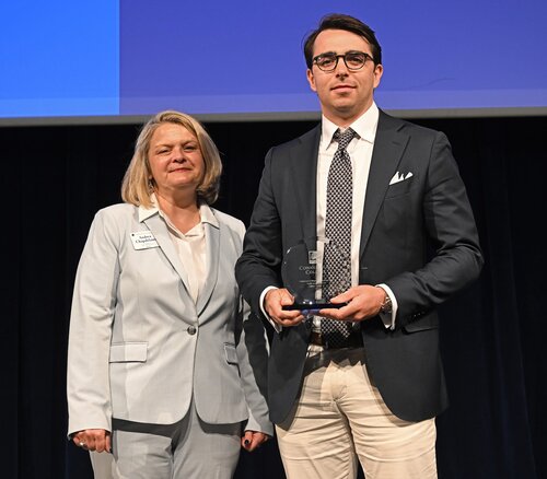 Legacy and Laurels at Reunion 2026 Saturday, May 30, 2026 at the Athey Center at Palmer Auditorium. The awards presented included; the Mach Arom ’89 Award to Zachary Larson ’16, the Agnes Berkeley Leahy Award Robert Shea ’91 P’26, the Harriet Buescher Lawrence ’34 Prize to Emily Callahan Hazelwood ’11, the Mary Ash Lazarus ’71 Goss Award to Mario An-Ming Sze Truxes ’71, the Alumni Tribute Award to Kenneth Kabel ’76 P’12, and the the Unity Award Veronica Venture ’86. (Connecticut College photos by Sean D. Elliot)