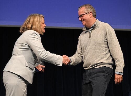 Legacy and Laurels at Reunion 2026 Saturday, May 30, 2026 at the Athey Center at Palmer Auditorium. The awards presented included; the Mach Arom ’89 Award to Zachary Larson ’16, the Agnes Berkeley Leahy Award Robert Shea ’91 P’26, the Harriet Buescher Lawrence ’34 Prize to Emily Callahan Hazelwood ’11, the Mary Ash Lazarus ’71 Goss Award to Mario An-Ming Sze Truxes ’71, the Alumni Tribute Award to Kenneth Kabel ’76 P’12, and the the Unity Award Veronica Venture ’86. (Connecticut College photos by Sean D. Elliot)