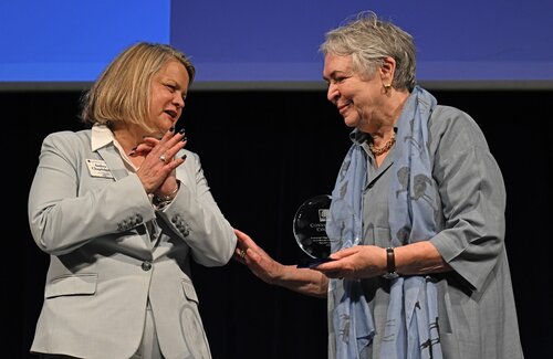 Legacy and Laurels at Reunion 2026 Saturday, May 30, 2026 at the Athey Center at Palmer Auditorium. The awards presented included; the Mach Arom ’89 Award to Zachary Larson ’16, the Agnes Berkeley Leahy Award Robert Shea ’91 P’26, the Harriet Buescher Lawrence ’34 Prize to Emily Callahan Hazelwood ’11, the Mary Ash Lazarus ’71 Goss Award to Mario An-Ming Sze Truxes ’71, the Alumni Tribute Award to Kenneth Kabel ’76 P’12, and the the Unity Award Veronica Venture ’86. (Connecticut College photos by Sean D. Elliot)