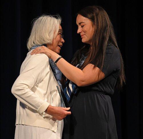 Legacy and Laurels at Reunion 2026 Saturday, May 30, 2026 at the Athey Center at Palmer Auditorium. The awards presented included; the Mach Arom ’89 Award to Zachary Larson ’16, the Agnes Berkeley Leahy Award Robert Shea ’91 P’26, the Harriet Buescher Lawrence ’34 Prize to Emily Callahan Hazelwood ’11, the Mary Ash Lazarus ’71 Goss Award to Mario An-Ming Sze Truxes ’71, the Alumni Tribute Award to Kenneth Kabel ’76 P’12, and the the Unity Award Veronica Venture ’86. (Connecticut College photos by Sean D. Elliot)