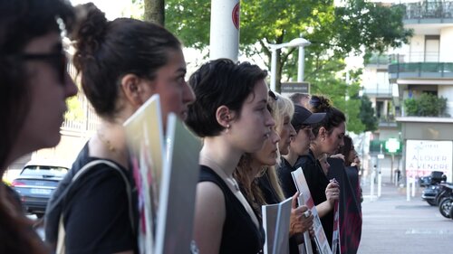 Activist Protest at the outdoors of Sodexo in Paris, France