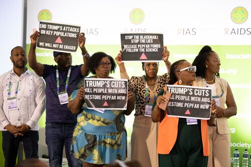 AIDS 2026, the 26th IAS Conference on HIV and AIDS. Rio de Janeiro, Brazil. Sunday, 26 July 2026.

In the photo: Activists disrupt US AIDS Coordinator Jeff Graham 

© Felipe Varanda / IAS