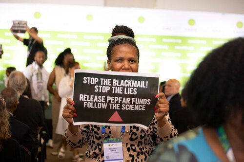 AIDS 2026, the 26th IAS Conference on HIV and AIDS. Rio de Janeiro, Brazil. Sunday, 26 July 2026.

In the photo: Activists disrupt US AIDS Coordinator Jeff Graham 

© Felipe Varanda / IAS