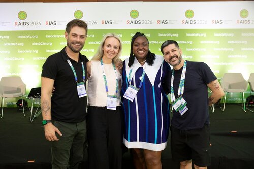 AIDS 2026, the 26th IAS Conference on HIV and AIDS. Rio de Janeiro, Brazil..
Sunday, 26 July 2026  
PCO104.
HIV prevention science & access.
HIV Embassators
Alexandre Putti, Yuliia Golub, Doreen Moracha, João Netto. (lesft to right) 
©Felipe Varanda/ IAS
.
