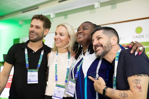 AIDS 2026, the 26th IAS Conference on HIV and AIDS. Rio de Janeiro, Brazil..
Sunday, 26 July 2026  
PCO104.
HIV prevention science & access.
HIV Embassators
Alexandre Putti, Yuliia Golub, Doreen Moracha, João Netto. (lesft to right) 
©Felipe Varanda/ IAS
.