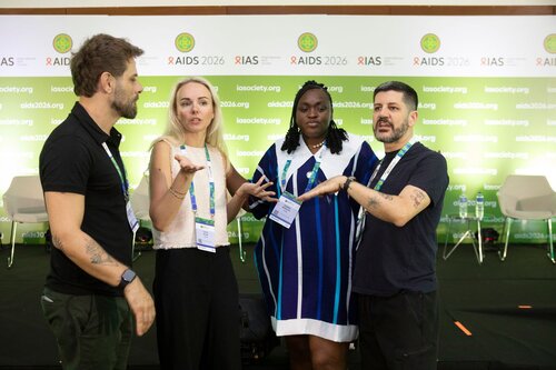 AIDS 2026, the 26th IAS Conference on HIV and AIDS. Rio de Janeiro, Brazil..
Sunday, 26 July 2026  
PCO104.
HIV prevention science & access.
HIV Embassators
Alexandre Putti, Yuliia Golub, Doreen Moracha, João Netto. (lesft to right) 
©Felipe Varanda/ IAS
.