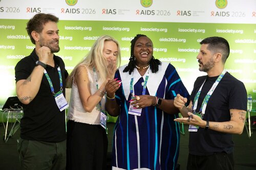 AIDS 2026, the 26th IAS Conference on HIV and AIDS. Rio de Janeiro, Brazil..
Sunday, 26 July 2026  
PCO104.
HIV prevention science & access.
HIV Embassators
Alexandre Putti, Yuliia Golub, Doreen Moracha, João Netto. (lesft to right) 
©Felipe Varanda/ IAS
.