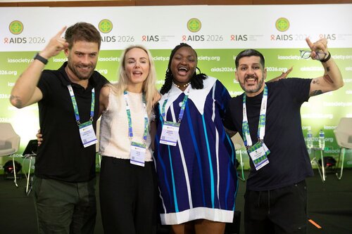 AIDS 2026, the 26th IAS Conference on HIV and AIDS. Rio de Janeiro, Brazil..
Sunday, 26 July 2026  
PCO104.
HIV prevention science & access.
HIV Embassators
Alexandre Putti, Yuliia Golub, Doreen Moracha, João Netto. (lesft to right) 
©Felipe Varanda/ IAS
.