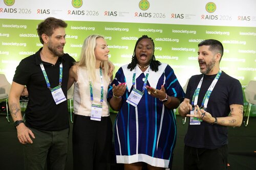 AIDS 2026, the 26th IAS Conference on HIV and AIDS. Rio de Janeiro, Brazil..
Sunday, 26 July 2026  
PCO104.
HIV prevention science & access.
HIV Embassators
Alexandre Putti, Yuliia Golub, Doreen Moracha, João Netto. (lesft to right) 
©Felipe Varanda/ IAS
.